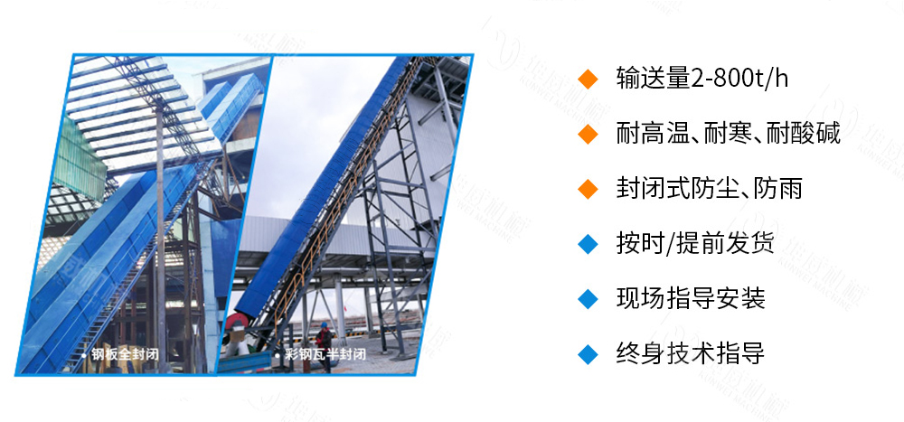 封閉式大傾角皮帶輸送機優(yōu)勢特點